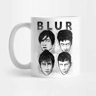 blur band vintage hand drawing illustration design Mug